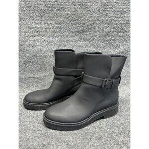 Vince Kaelyn Pull On Leather Waterproof Moto Ankle Boots Black 9.5